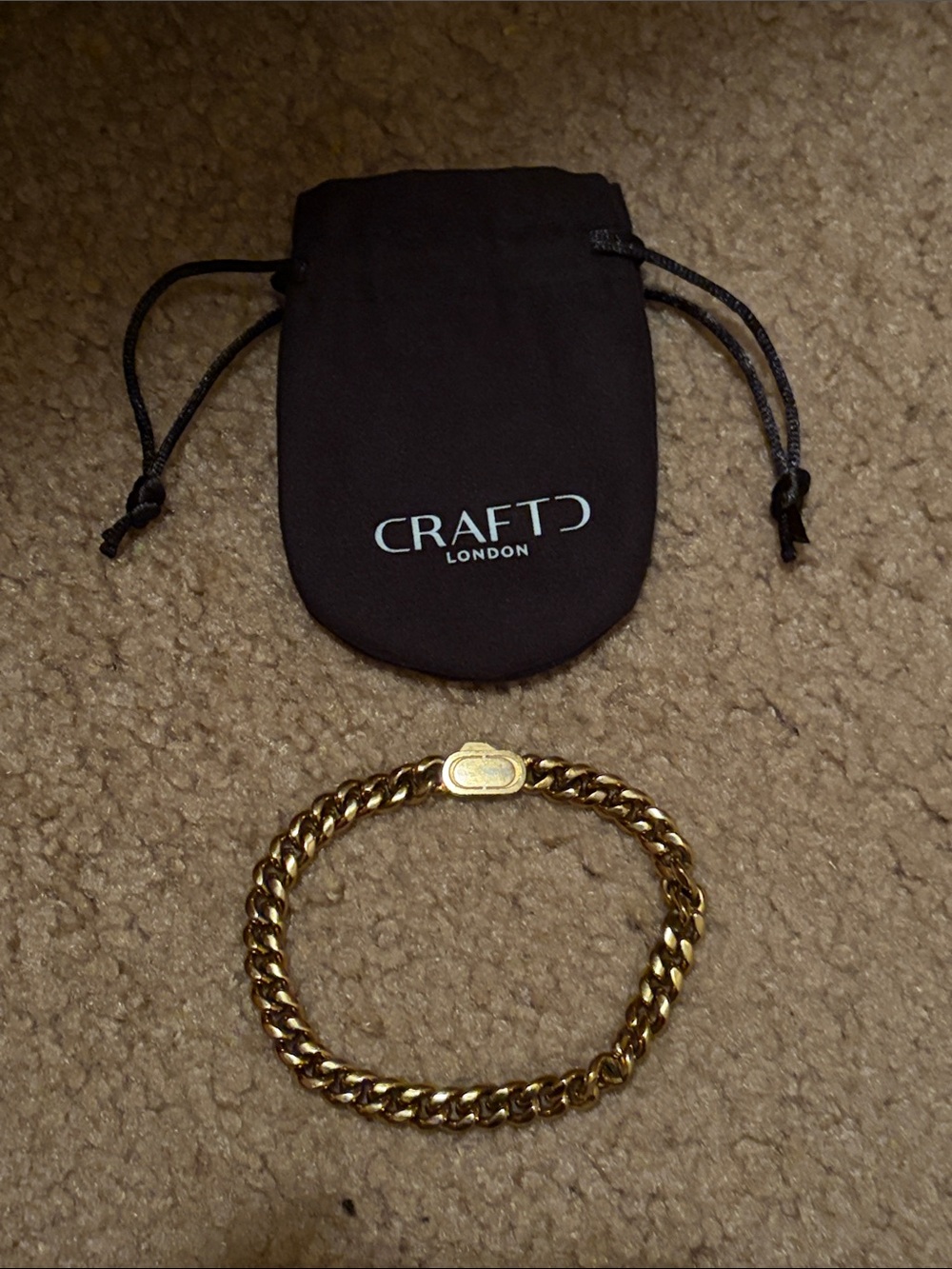 Men's Gold Curb Chain 8mm Bracelet 8.5 in long